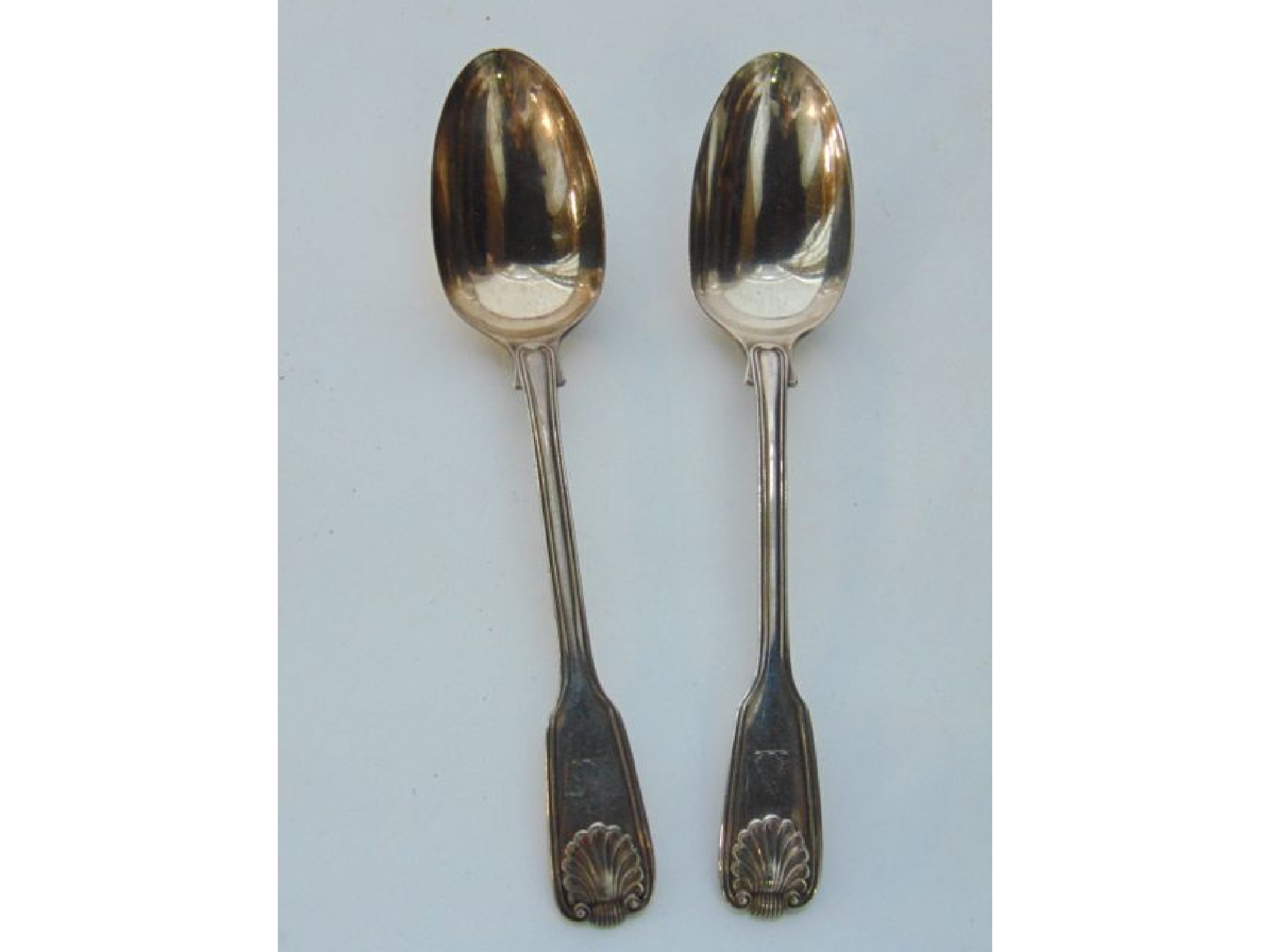 Appraisal: A pair of early Victorian silver Fiddle Thread and Shell