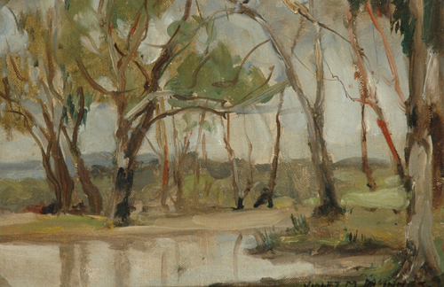 Appraisal: Violet McInnes - Billabong Scene oil on canvasboard signed 'Violet