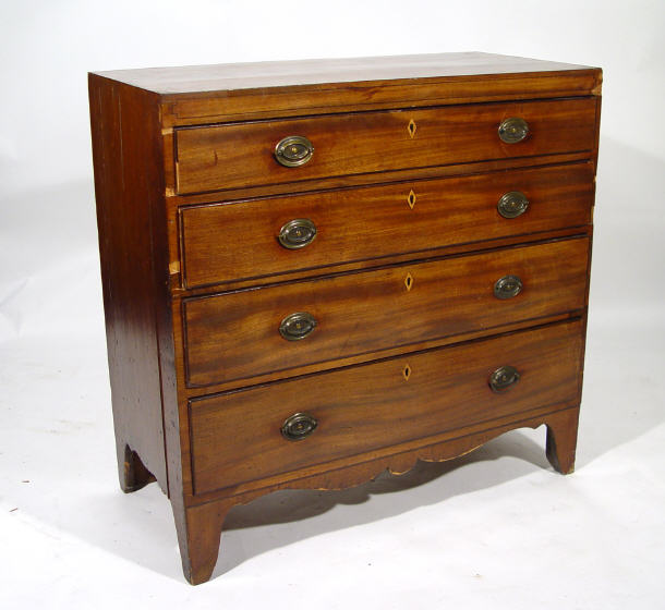 Appraisal: Georgian mahogany chest fitted with four graduated drawers on splayed