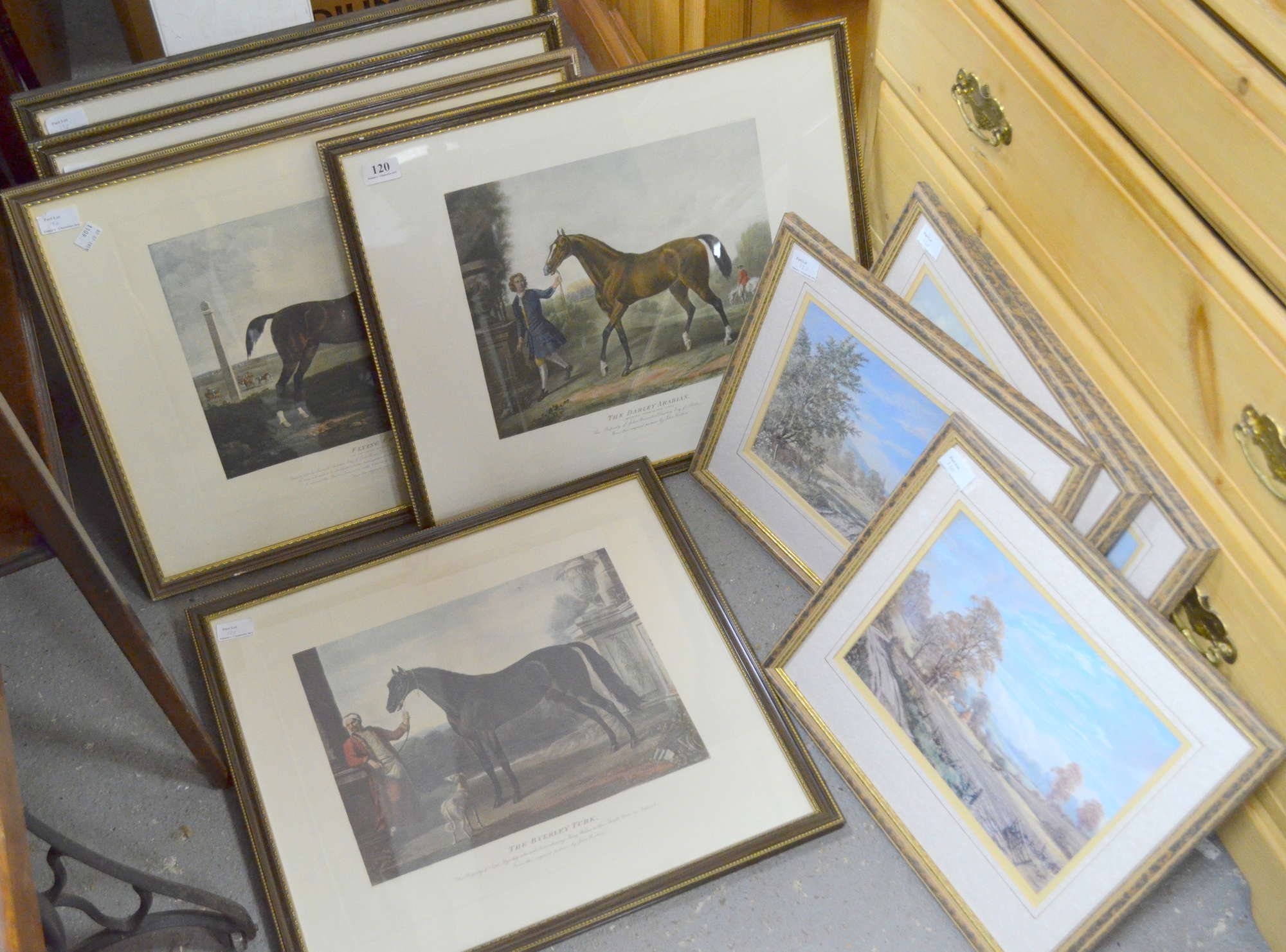 Appraisal: Set of horse related prints together with four prints of