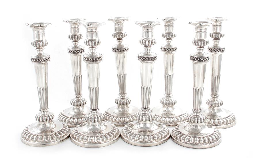 Appraisal: Rare George III sterling candlestick set John Roberts Co Sheffield