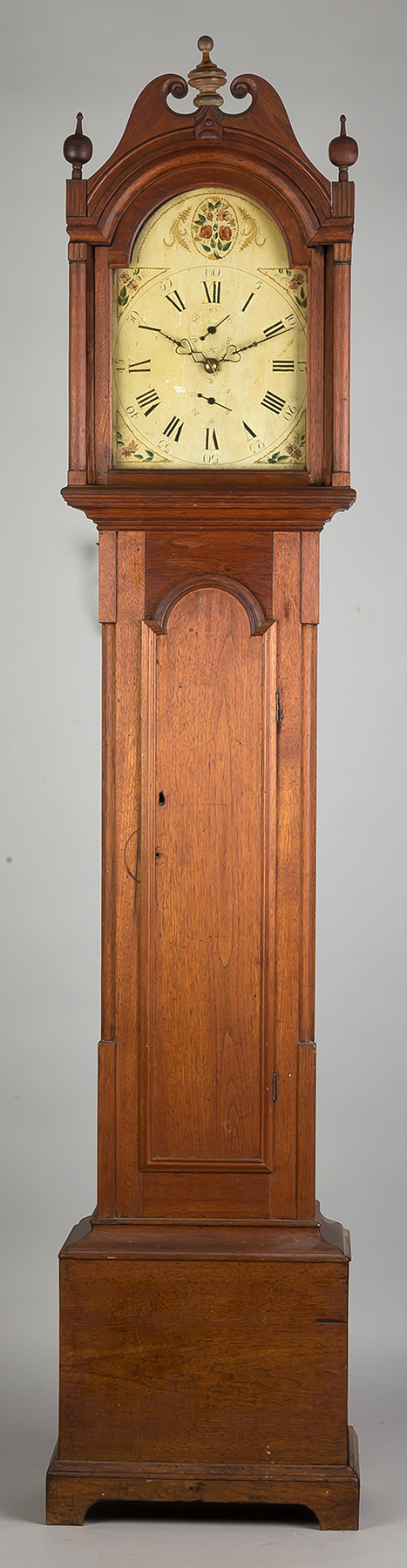 Appraisal: New England Tall Case Clock Early th century Butternut case