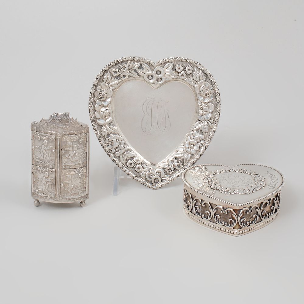 Appraisal: Three Silver Table Articles Variously marked Comprising A Continental miniature