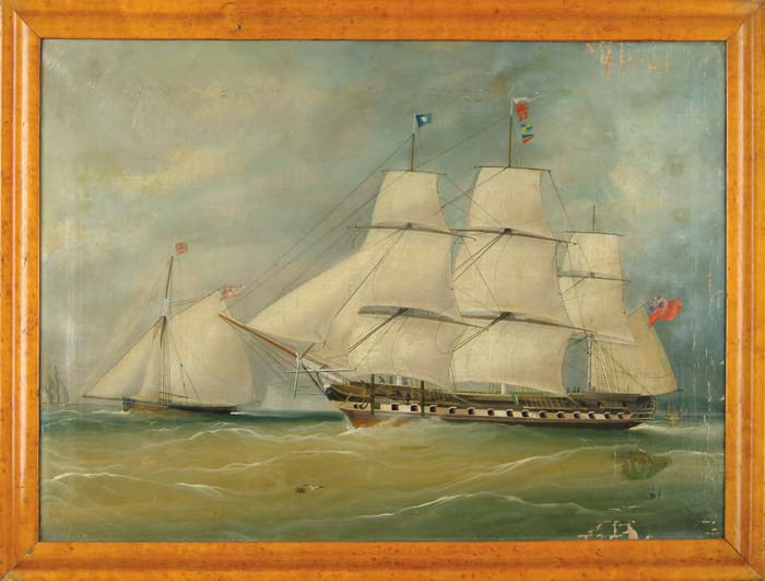 Appraisal: UNSIGNED British th Century PORTRAIT OF AN EAST INDIAMEN FRIGATE