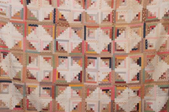 Appraisal: AMERICAN LOG CABIN QUILT late th - early th century