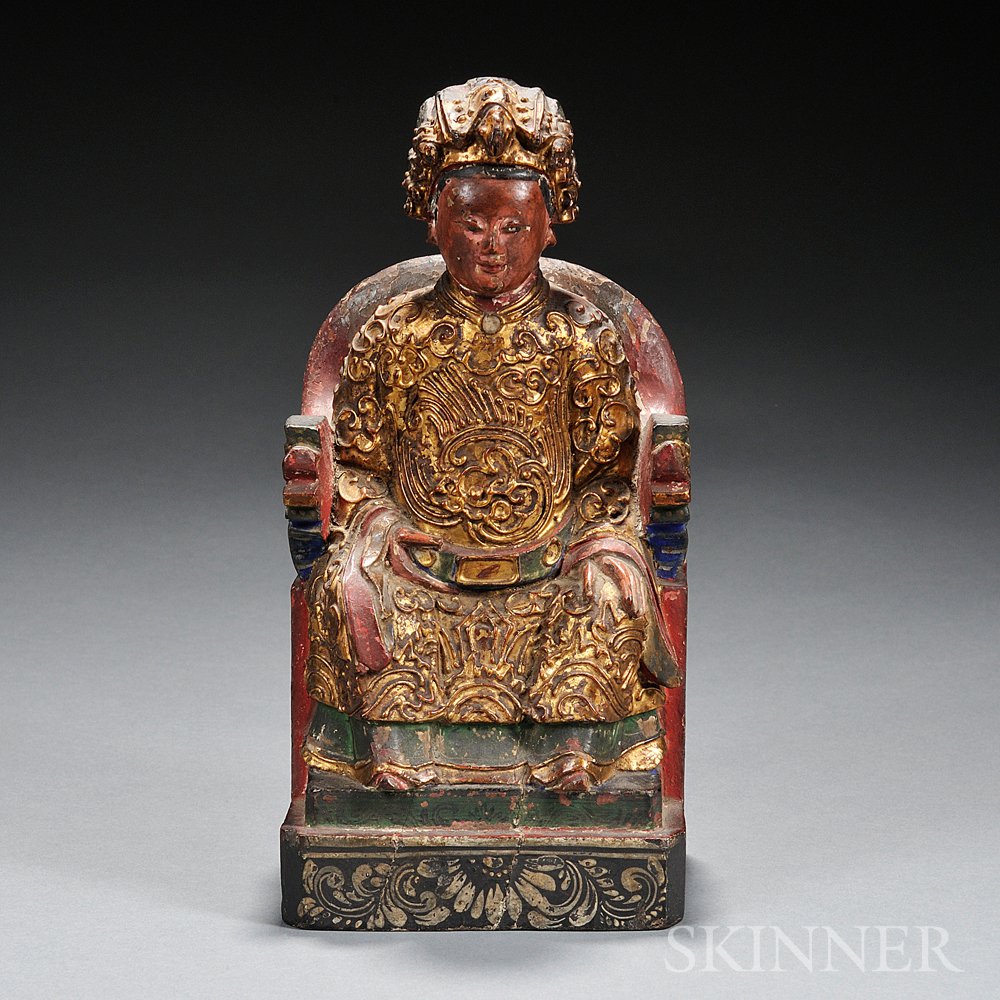 Appraisal: Wood Figure of a Royal Lady China th century seated