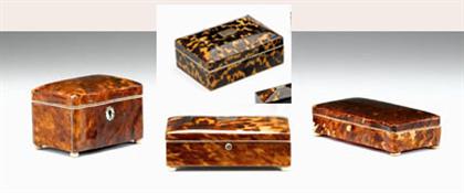 Appraisal: Group of four tortoiseshell boxes th century The first two