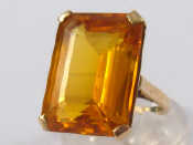 Appraisal: A carat gold synthetic sapphire ring stone approx x mm