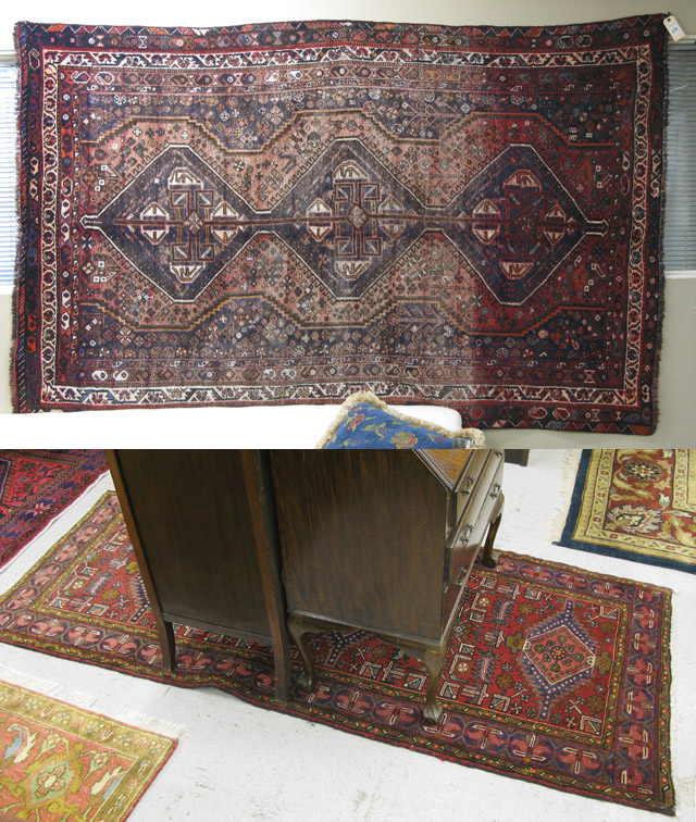 Appraisal: TWO SEMI-ANTIQUE PERSIAN TRIBAL AREA RUGS ' X ' Ahar