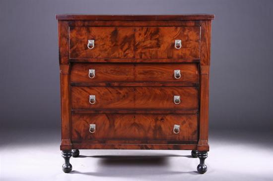 Appraisal: AMERICAN CLASSICAL MAHOGANY CHEST OF DRAWERS Circa Rectangular top above