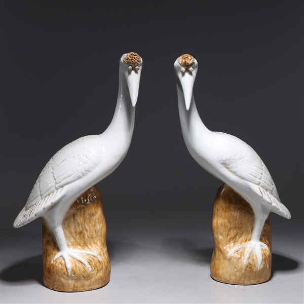 Appraisal: Pair of Chinese porcelain cranes overall good condition each H