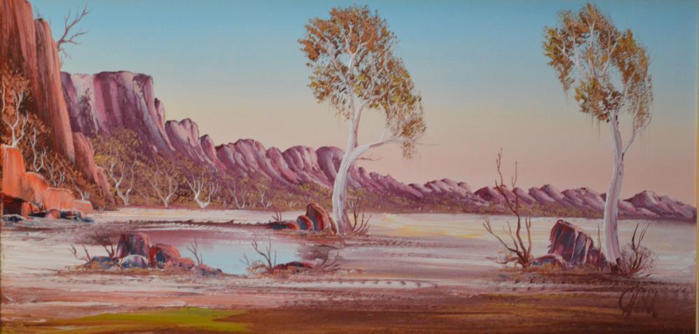 Appraisal: HENK GUTH AUSTRALIAN LANDSCAPE OIL ON BOARD X CM HENK