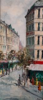 Appraisal: Dor Parisian Street Scene Oil on Canvas Parisian street scene