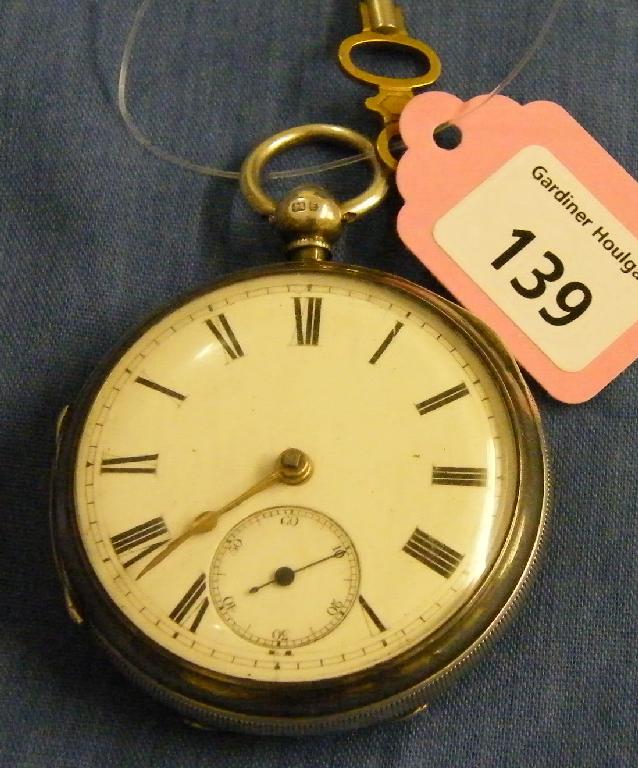 Appraisal: Silver fusee lever pocket watch hallmarked Birmingham the movement signed