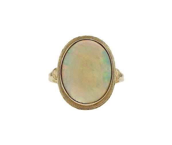 Appraisal: K Gold Opal Ring METAL K gold GEMSTONES oval cabochon