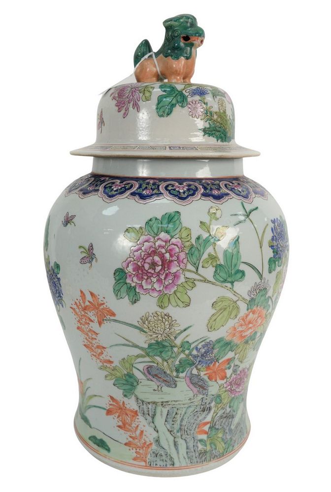 Appraisal: Large Chinese Porcelain Jar in baluster form having domed cover