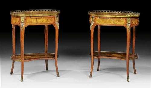 Appraisal: PAIR OF OVAL GUERIDONS A LA TOPINO Louis XV and