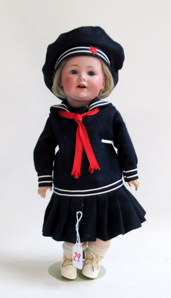 Appraisal: J D KESTNER BISQUE SOCKET HEAD CHARACTER DOLL with ball-jointed