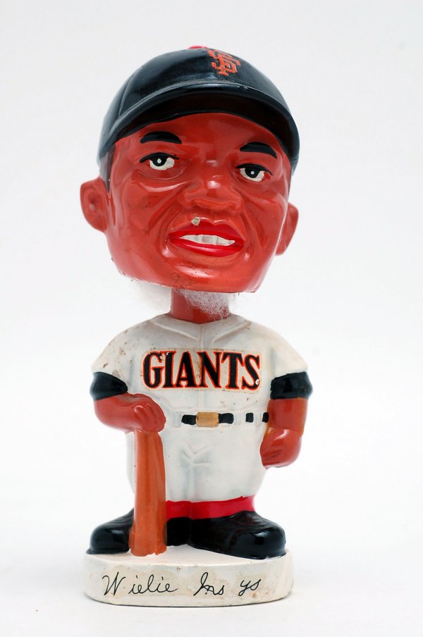 Appraisal: Circa Willie Mays bobblehead atop a white base with fascimile