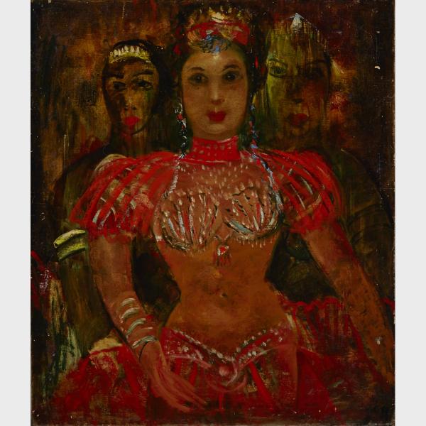 Appraisal: Janis Ferdinands Tidemanis - INDIAN PRINCESS Latvian Oil on canvas