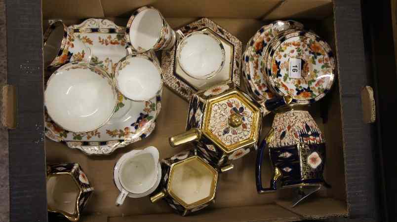 Appraisal: Queensware Rich Blue and Gold Part Teaset consisting Tea Pot