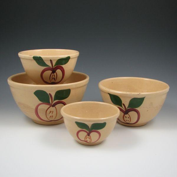 Appraisal: Four Watt Open Apple bowls including and sizes All marked