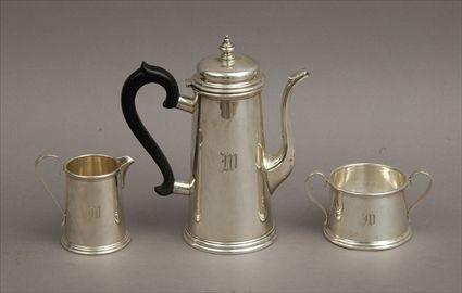 Appraisal: Meriden Britannia Company Sterling Silver Three-Piece Breakfast Coffee Service Consisting