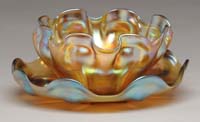 Appraisal: TIFFANY FAVRILE FINGER BOWL UNDERPLATE Very pretty Tiffany finger bowl