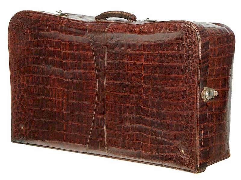 Appraisal: Vintage Pedro D az Crocodile Suitcase Arequipa Peru th century