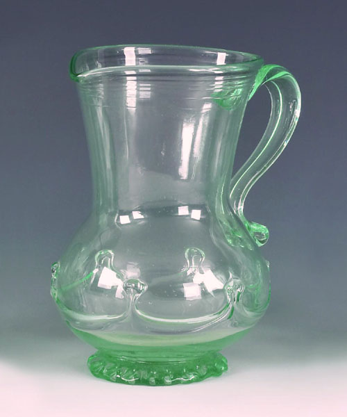 Appraisal: New Jersey free blown aqua glass pitcher ca with type