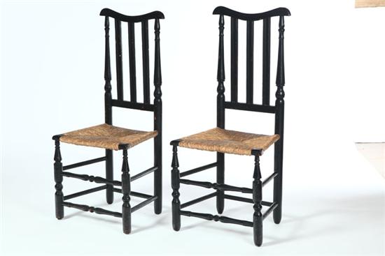 Appraisal: TWO BANISTER-BACK CHAIRS New England th century mixed woods Side