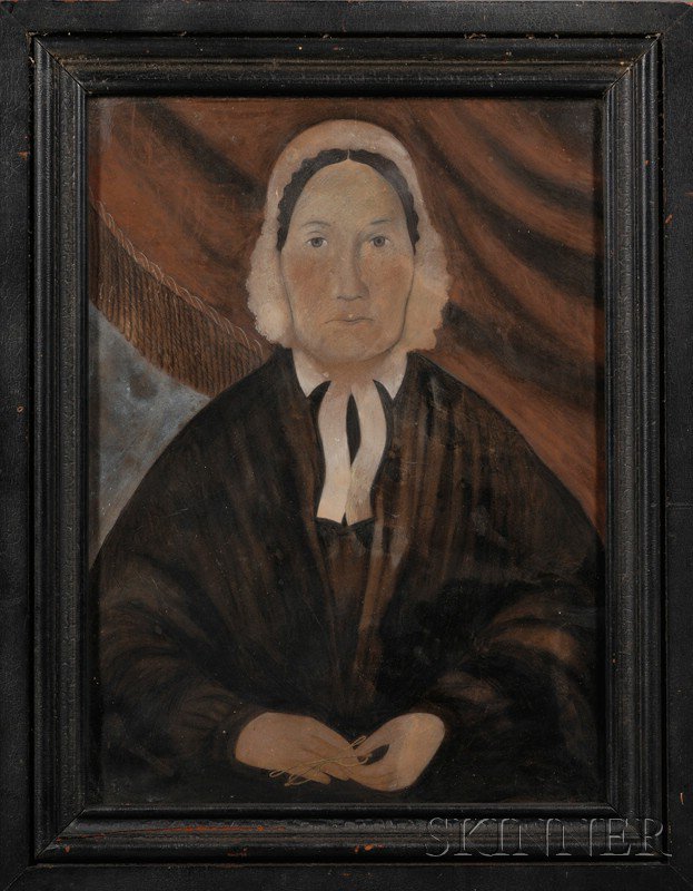 Appraisal: American School Mid- th Century Two Portraits of Ladies Unsigned