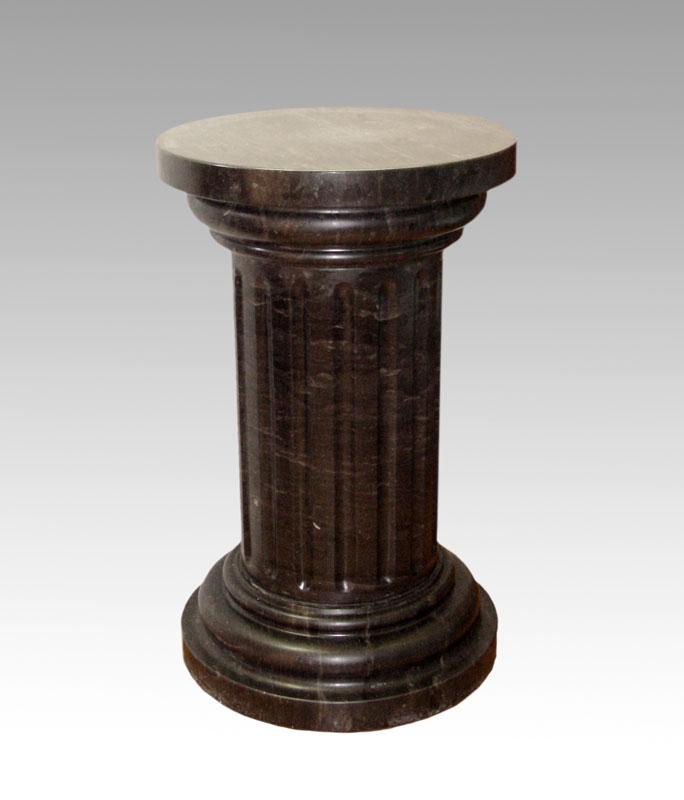 Appraisal: LARGE BLACK MARBLE PEDESTAL STAND Round top and base with