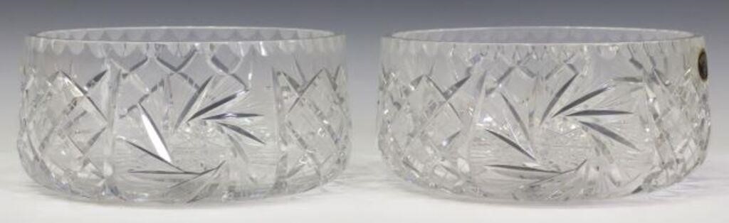 Appraisal: pair Bohemia Czechoslovakian cut crystal bowls in varied buzz star