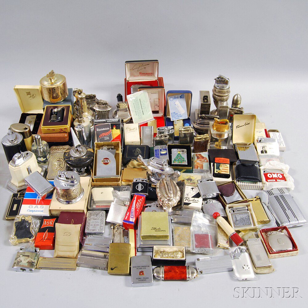 Appraisal: Group of Vintage Lighters including various Ronson white-metal models a