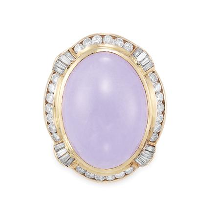 Appraisal: Gold Lavender Jade and Diamond Ring Estimate -