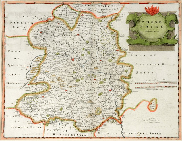 Appraisal: Robert MordenMap of Shropshire and surrounding areas hand coloured double