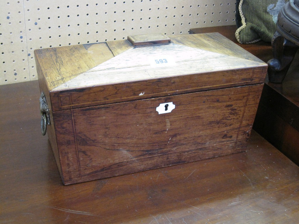 Appraisal: Rosewood tea caddy