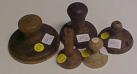 Appraisal: Five round wooden butter stamps the largest '' including four