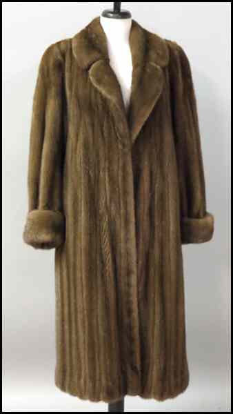 Appraisal: BROWN NATURAL MINK COAT Thomas McElroy Condition No Specific Condition