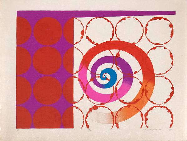 Appraisal: Chizuko Yoshida b Two modern prints The first entitled Uzumaki