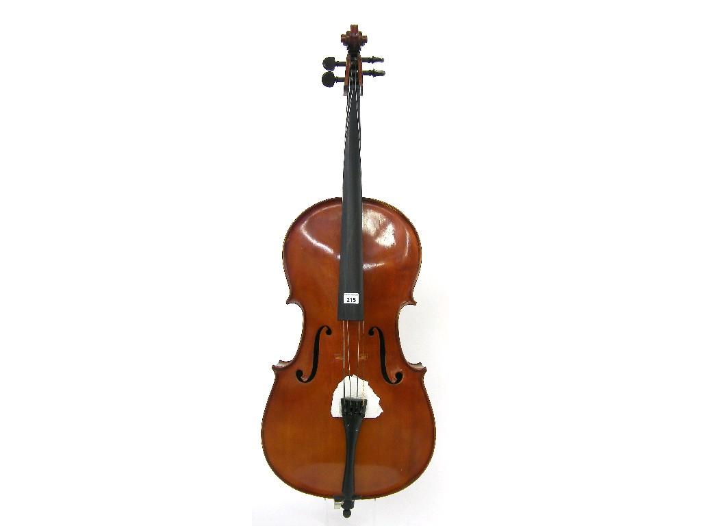 Appraisal: Contemporary half size violoncello labelled Paquotte Fires Luthier Boulevard Saint-Germain