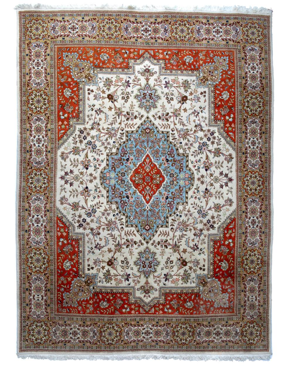 Appraisal: A Taba Tabriz area rug Late th century Wool on