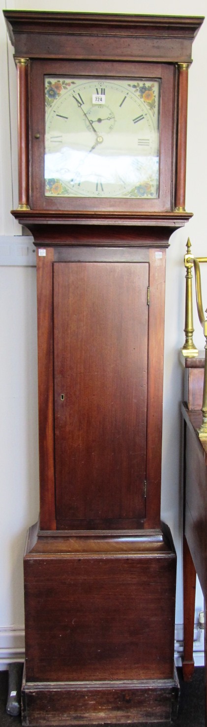 Appraisal: An th century mahogany thirty hour longcase clock the square