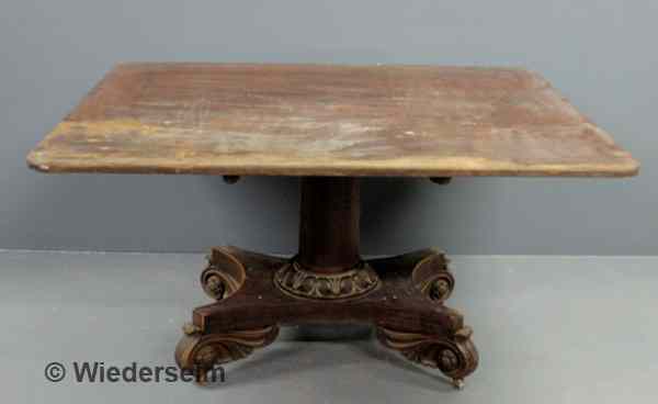 Appraisal: Empire mahogany breakfast table mid th c with a rectangular