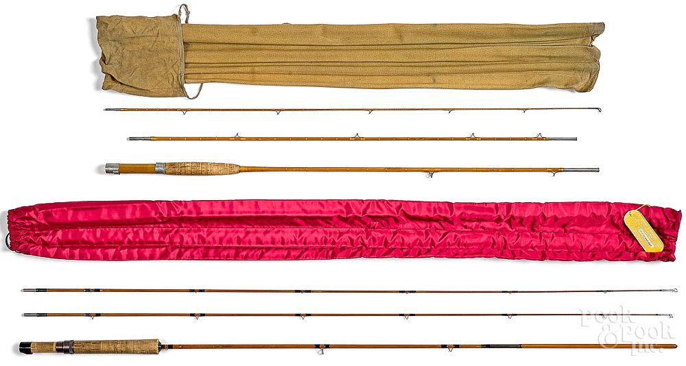 Appraisal: Two three-piece split bamboo fly rods to include Two three-piece