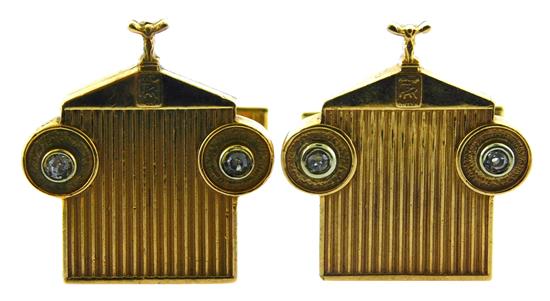 Appraisal: Rolls Royce cufflinks one pair of stamped K yellow gold