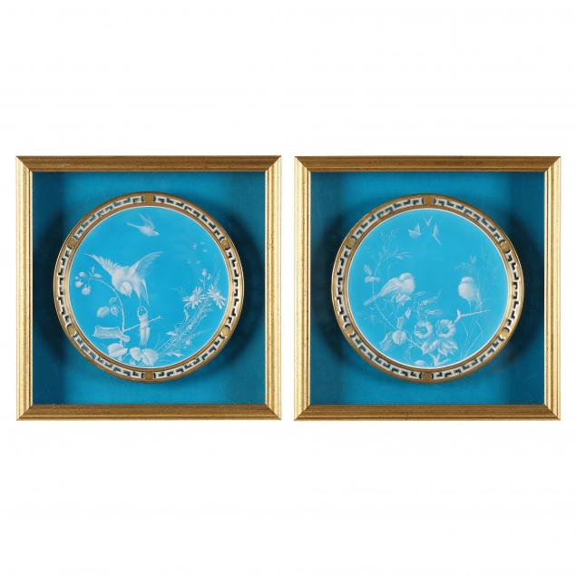 Appraisal: A PAIR OF MINTONS PATE SUR PATE CABINET PLATES Circa