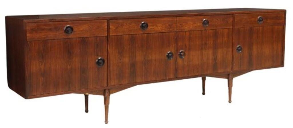 Appraisal: Italian mid-century modern rosewood sideboard c s four drawers far