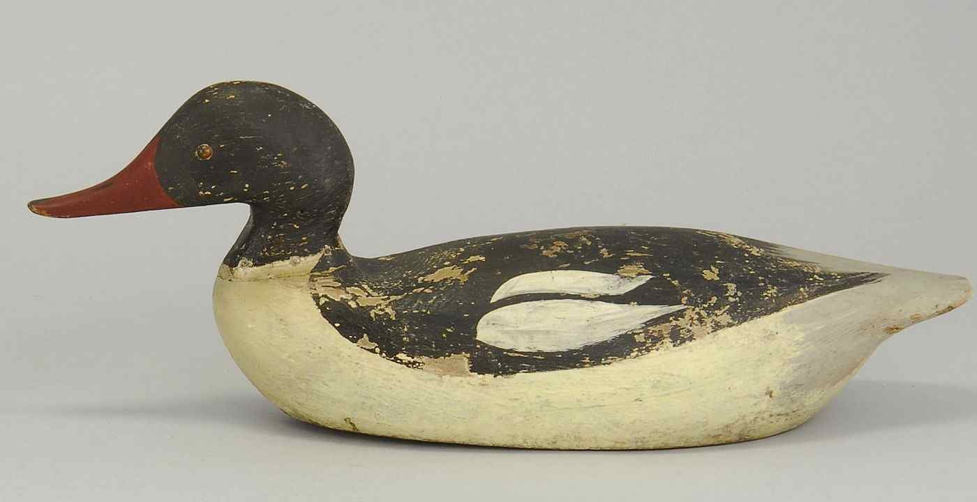 Appraisal: RARE AMERICAN MERGANSER DRAKE DECOYFrom Cape Cod Massachusetts Maker unknown